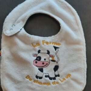 Bavoir brodé personnalisé La ferme du champs du loup