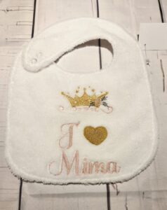 Bavoir éponge brodée personnalisée