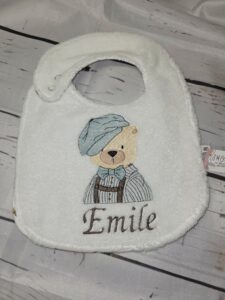 Doudou personnalisé fait main coton bambou brodé