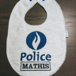 Bavoir brodé personnalisé logo police