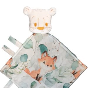 Doudou carré en tissu doux, compagnon câlin pour bébé, fait main