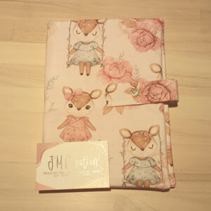 Protège-carnet de santé bébé en tissu, avec fermeture à pression Protège-carnet de santé bébé à nouer, fait main et résistant Protège-carnet de santé bébé personnalisé avec broderie Protège-carnet de santé bébé assorti aux accessoires, confection artisanale